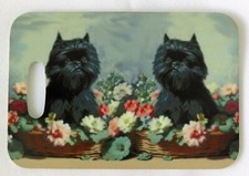 Affenpinscher luggag/bag tag 2.75"X4" with leather fastener