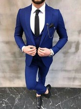Men  s Suit Slim 3-Piece suit Blazer Business Wedding Party Jacket Vest  Pants