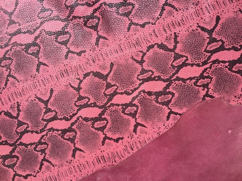 Pink Snakeskin Stamped Genuine Leather Hides - Crafting Artisans DIY Projects - Picture 5 of 7