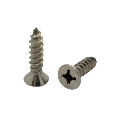 #14 x 1'' Flat Head 304 Stainless Phillips Head Wood Screws, 50 Qty (BCP91)