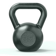 Athletic Works 35lb Kettlebell, Casting Iron, Durable Black Hammertone Finish, B