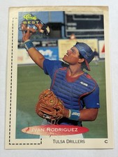 1991 Ivan Rodriquez Card 136 Classic Baseball MLB Texas Rangers Poor Condition
