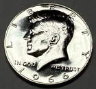 1966 SMS BU (Special Mint Set) 40% silver Kennedy half. Exact coin shown. #3