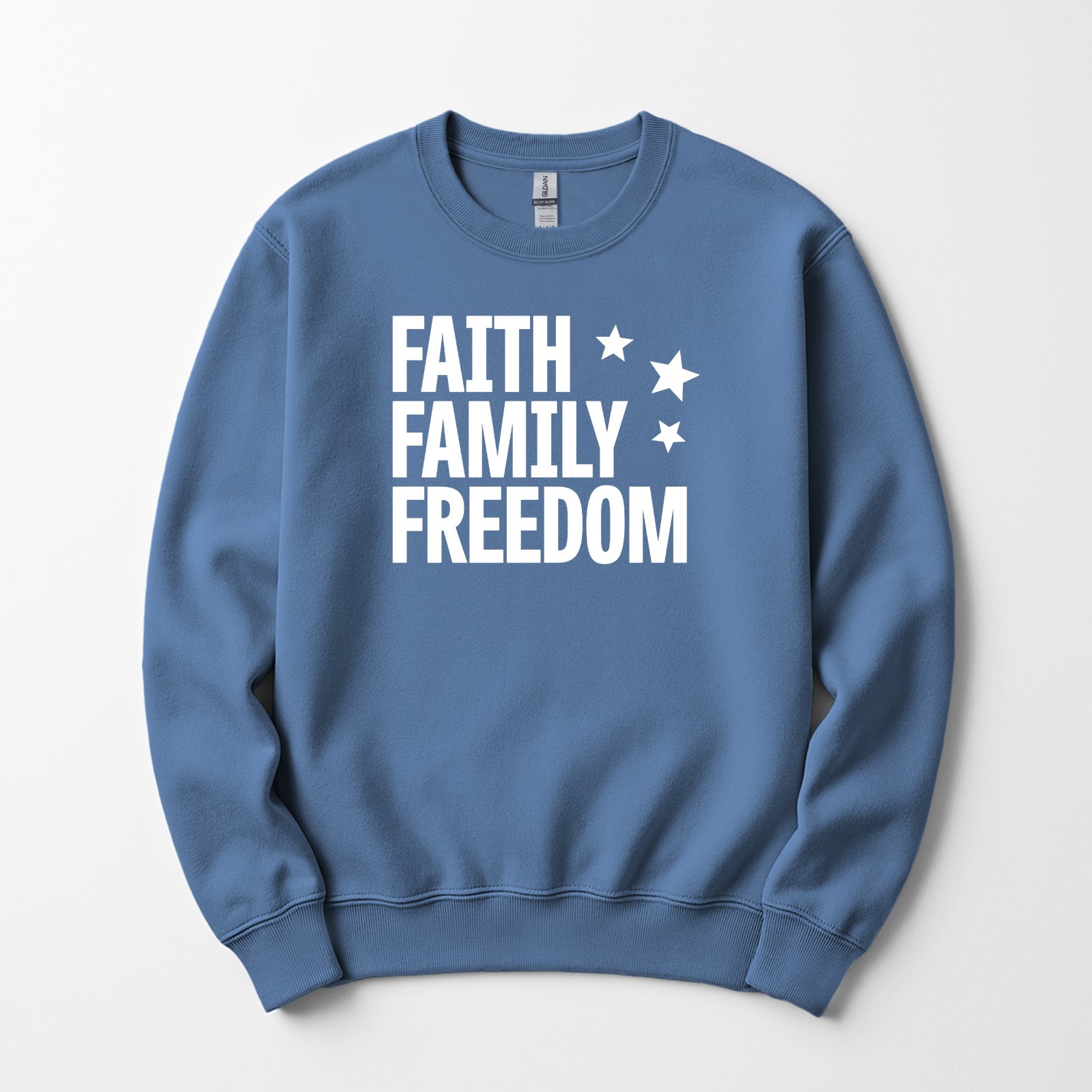 Faith Family Freedom Sweatshirt Crewneck Unisex Men Womens Religious America USA