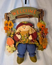 Prima Creations Fall Scarecrow Welcome Wreath Twig Framed Hanging Door Decor