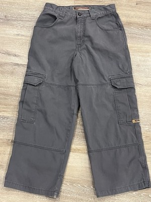 90s JNCO Jeans Underground Substance Grey Cargo Pants Mens 32x30 Wide Leg Baggy