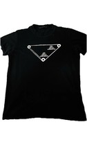 PRADA Black Printed T-Shirt Pre-owned (Minor Flaw) Size M Made In Italy