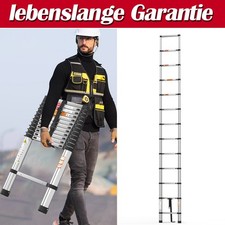 3.8M Teleskopleiter Mehrzweckleiter Ausziehleiter Stahl Stehleiter Klappleiter