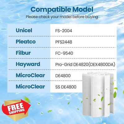 CPLIKE 48 Sq.Ft DE Pool Filter Set, FS-2004, Hayward DE4820, 24'' Height
