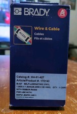 Brady M4-91-427 Black on White Cartridge Self-Laminating Vinyl