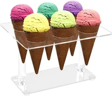Ailelan Cone Display Stand - Clear Acrylic Ice Cream Cone Holders for Parties...