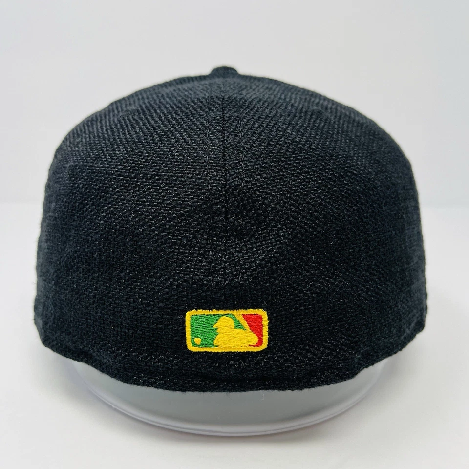 New Era 59Fifty Atlanta Braves Hemp Black Red Yellow Mens Fitted Hat Size 7 1/8 - Image 4 of 4