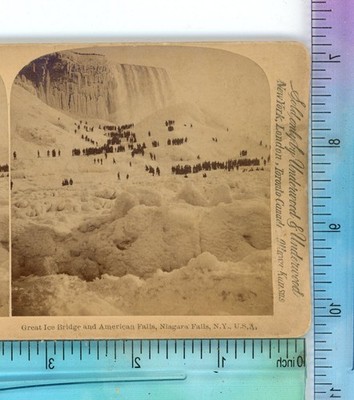 Great Ice Bridge American Falls Niagara Falls USA Underwood Stereoview