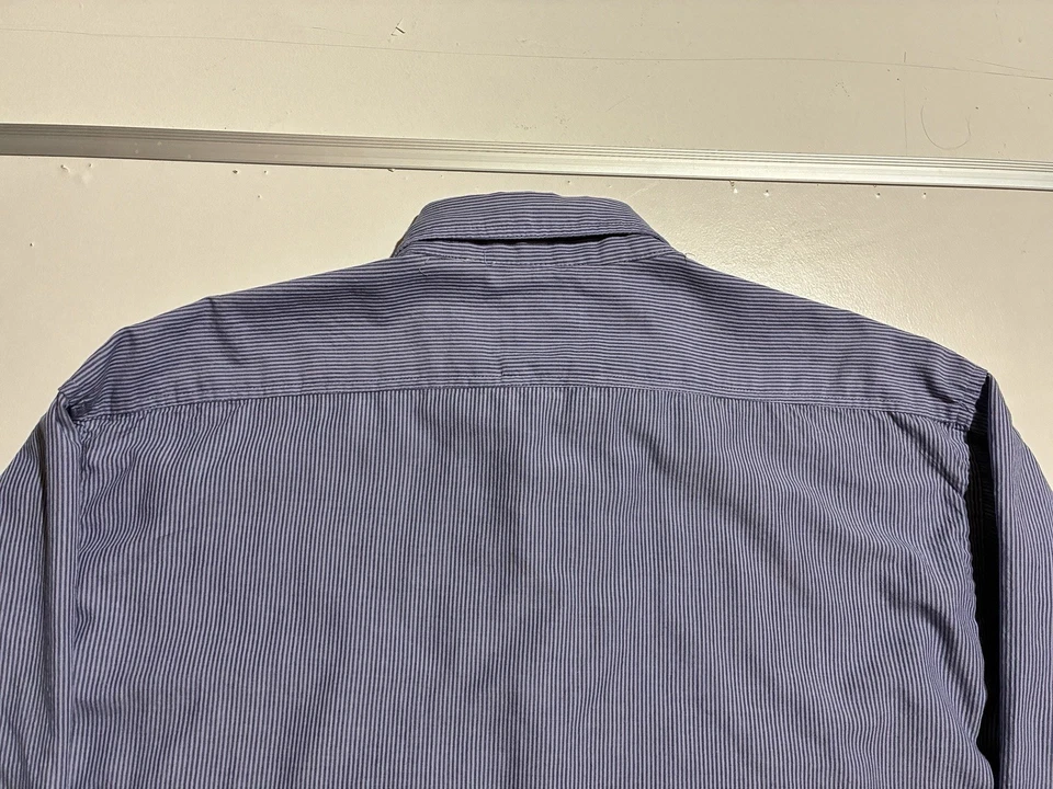 Vintage Levi’s Workwear Shirt Made In Korea 80s 90s Blue Stripe Double Pocket L - Image 4 of 4