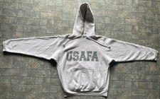 Vintage USAFA Heart And Core Hoodie Made In USA Mens Size XS Gray Logo
