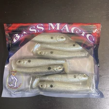 Luck E Strike Bass Magic 3.5” Swimbait Lures BM35-6-7 7pk Black Diamond NIP