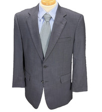 Jos A Bank Blazer Mens 42R Blue Micro Check 100 Wool 2 Button Jacket Sport Coat