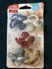 NUK Timeless Comfy Pacifier 5Pack 100 Silicone OnePiece BPAFree for Baby 6-18M
