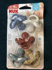 NUK Timeless Comfy Pacifier 5Pack 100% Silicone OnePiece BPAFree for Baby 6-18M