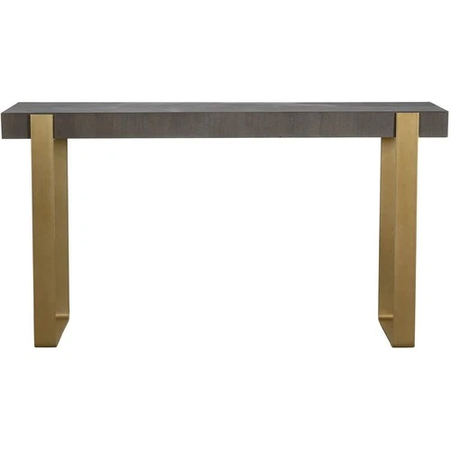 Uttermost 25268 Kea 60 inch Dark Walnut Stain and Brushed Brass Console Table - Picture 1 of 6