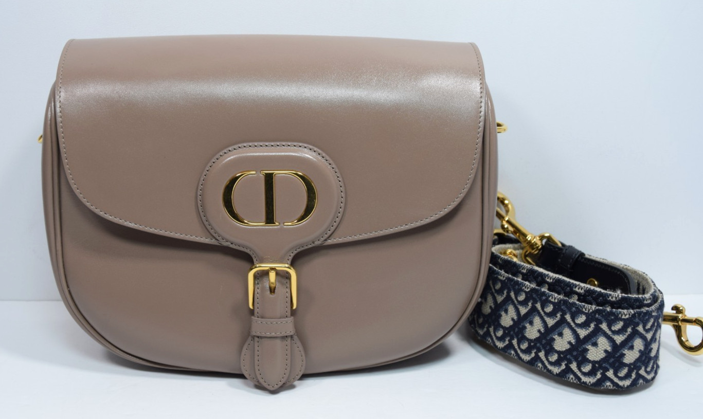 Christian Dior Large Chocolate Bobby Bag Gold Hardware With Strap M747
