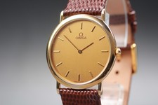 Near MINT Vintage OMEGA De Ville Cal.1378 Gold 32mm Quartz Men's Watch JAPAN