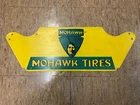 Vintage Yellow Metal Mohawk Tires Tire Rack Sign 22" x 7 1/2"