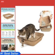 Disposable Sifting Cat Litter Box Jumbo Cardboard 5 Liners Portable Travel Odor