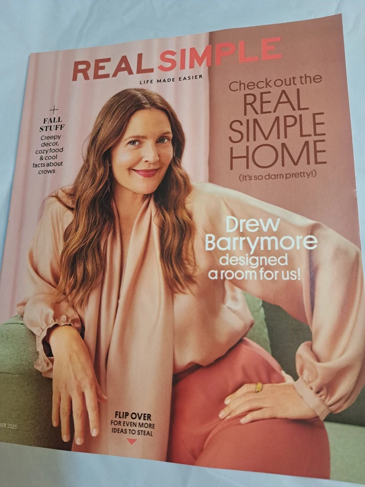 Real Simple MAGAZINE October November 2025 Issues Drew Barrymore Cover Lot Of 2 - Image 2 of 4