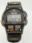VTG 80s Timex Ironman Triathlon Watch Digital Black Orange Indiglo 8 Lap Alarm
