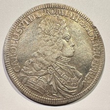 1716 Austria Thaler Silver Hall Mint Charles VI Habsburg Scarce Type Old Clean