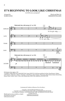 It's Beginning to Look Like Christmas SATB Meredith Willson