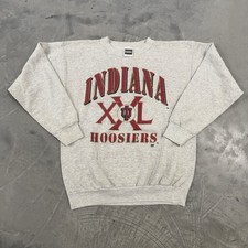 Vintage Indiana Hoosiers Sweatshirt XL Tultex Made in USA Crewneck IU 90s Gray
