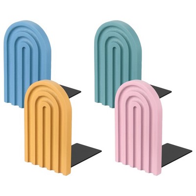 4x Bücherstützen aus Holz für Bücher, für Gelb/Rosa/Himmelblau/Hellblau