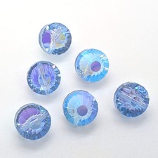 1 Rare Vintage Swarovski 5101 12mm Light Sapphire AB Double Faceted Crystal Bead