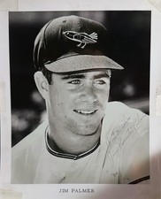 Jim Palmer B&W Autographed Picture 10 x 8.25 inches
