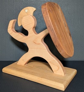 Missing Digit Wood Shop Natural Wood Spartan Warrior Knife Block