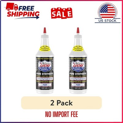 (2 pack) Lucas 10130 Synthetic Oil Stabilizer 32 Ounce for Motor Vehicles