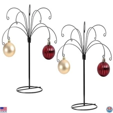 HOHIYA 2-Pack 13.5" Black Ornament Display Stands - Durable Wire Hangers, 1.5