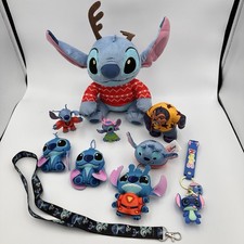 Disney Holiday Stitch Plush PVC Keychain Backpack Clip Keyring Pendant Wristlet