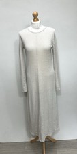 Topshop Maternity Maxi Dress Womens Size UK 12 Cream Beige Ribbed Stretchy Long