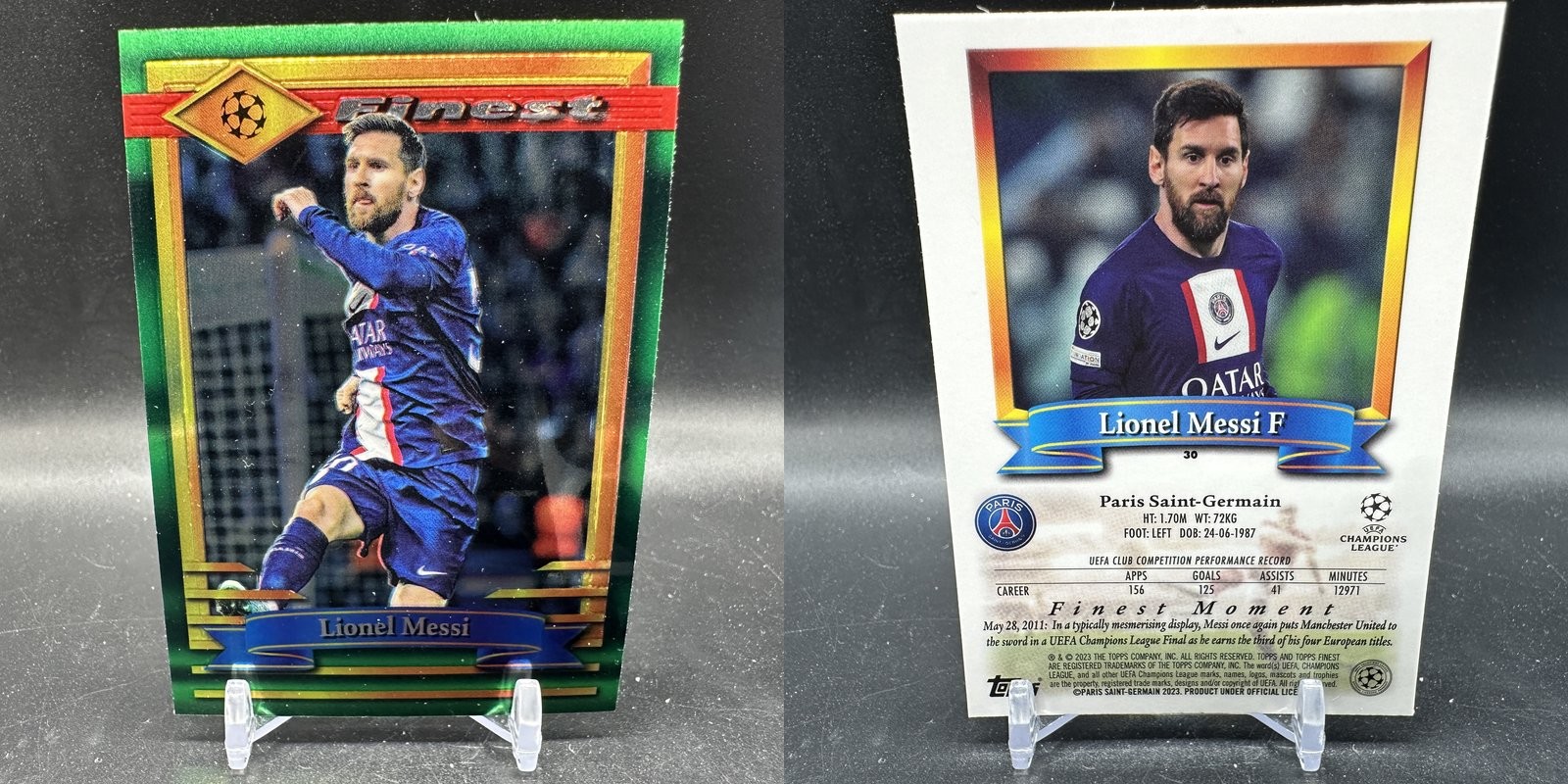 LIONEL MESSI 2023 Topps Finest Flashbacks #30 Paris Saint-Germain view 3