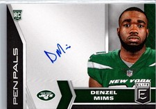 Denzel Mims RC 2020 Panini Donruss Elite Pen Pals Blue Ink #PP23 New York Jets