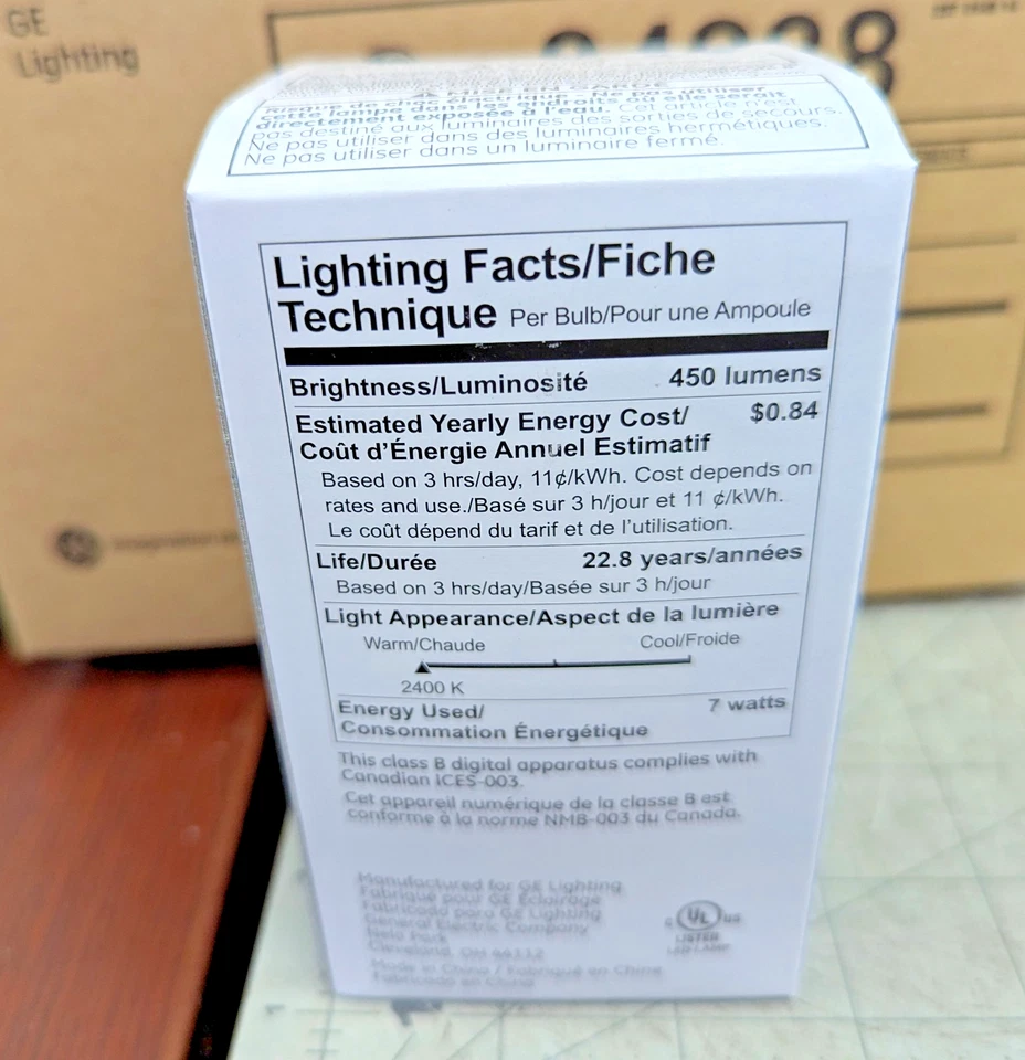 (5) GE 34238 LED7DA19/824 A19 A Line Pear LED Light Bulb 2,400K Dimmable [B8FL - Image 4 of 4