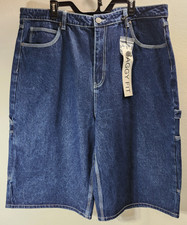 Victorious Men's Baggy Fit Denim Jean Shorts Hip Hop Loose Wide Leg Size 42