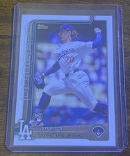 Justin Wrobleski 2025 Topps Series 1 Rookie RC #204 Los Angeles Dodgers