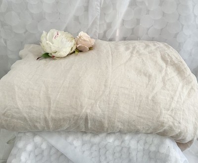 100% FLAX LINEN PARACHUTE Beige TOAST KING California KING Duvet Cover PORTUGAL