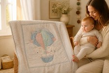 Vintage 80s 90s Bedtime Originals Pastel Baby Crib Quilt Blanket Nursery