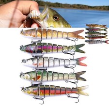5P Lifelike Bionic Fish Lure 8 Segment knotty bait Treble Hooks Fishing Lure/