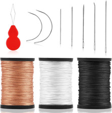 Upholstery Repair Sewing Kit with Heavy-Duty Needles and Nylon Thread Rolls